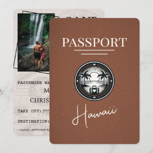 Brun Hawaii Passport sparar datum Spara Datumet