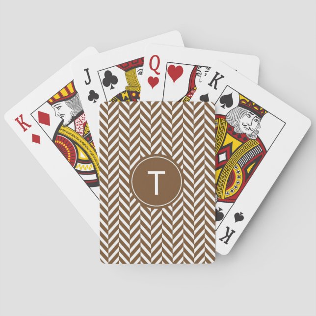 Brun Herringboneanpassningsbar som leker kort Casinokort (Baksidan)