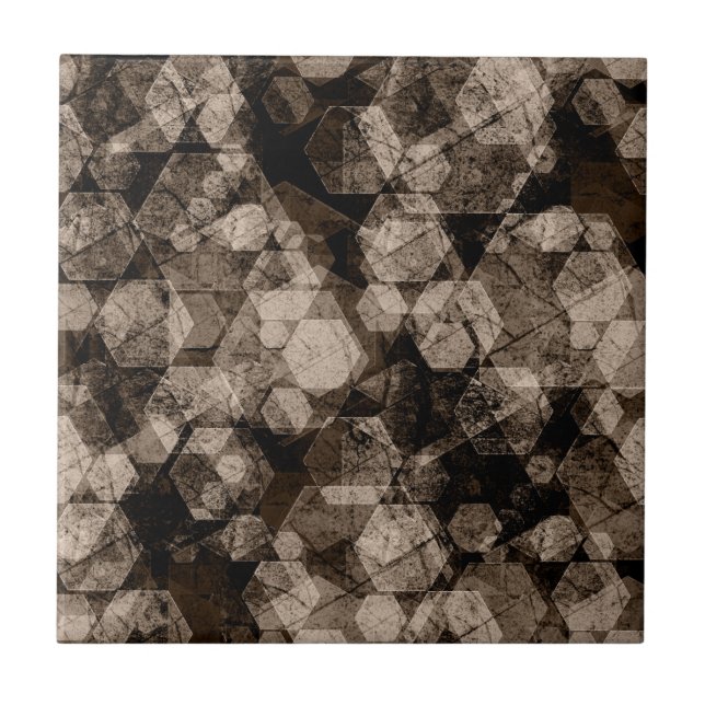 Brun hexagon. kakelplatta (Framsidan)