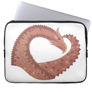 Brun hjärtdrake på vitt laptop fodral