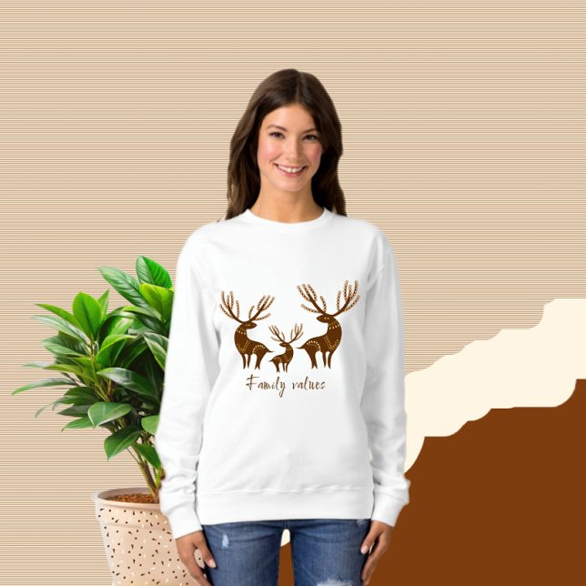 Brun hjortfamilj t shirt (Skapare uppladdad)