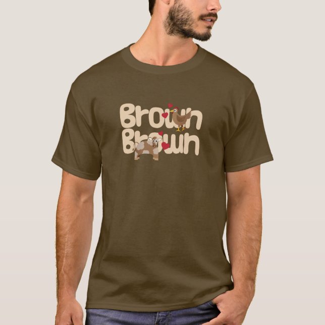 Brun hönabruntko tee shirt (Framsida)