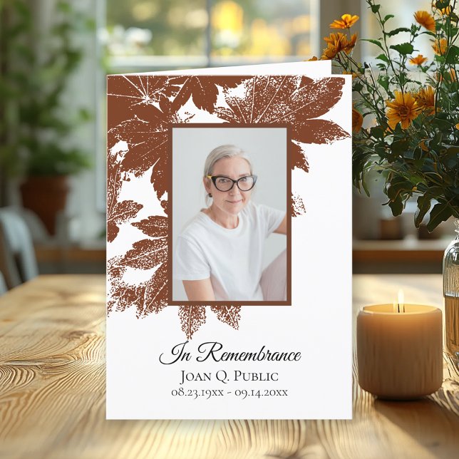 Brun Höst löv begravningstjänst i vikt Program (Skapare uppladdad)