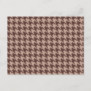 Brun Houndstooth Priddy Klassisk Mönster Tom Bilst Inbjudan Vykort