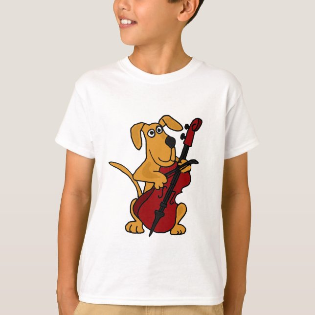 Brun hund för valp som AP leker violoncellen Tee Shirt (Framsida)