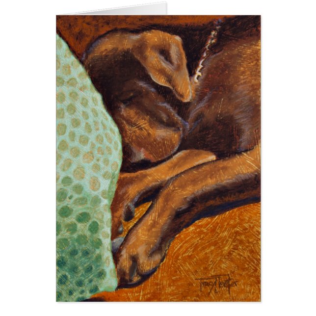 Brun hund hälsningskort (Framsidan)