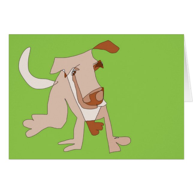 Brun hund hälsningskort (Framsidan Horizontal)