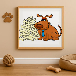 Brun Hund med Cirle Cute Pet Poster