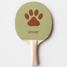 Brun hund tass, eget namn pingisracket