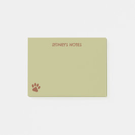Brun hund tass, eget namn post-it block