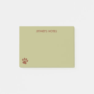 Brun hund tass, eget namn post-it block
