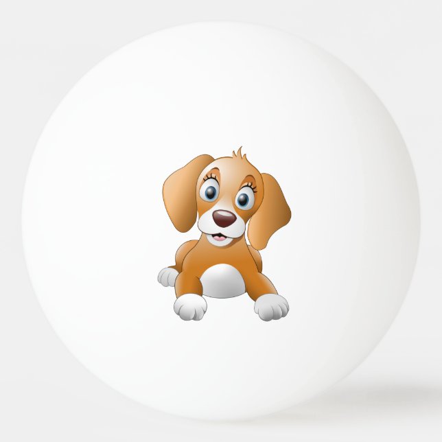 Brun hundclipart pingisboll (Baksidan)