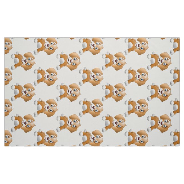 Brun hundclipart tyg (Fat Quarter)