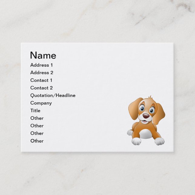 Brun hundclipart visitkort (Framsida)