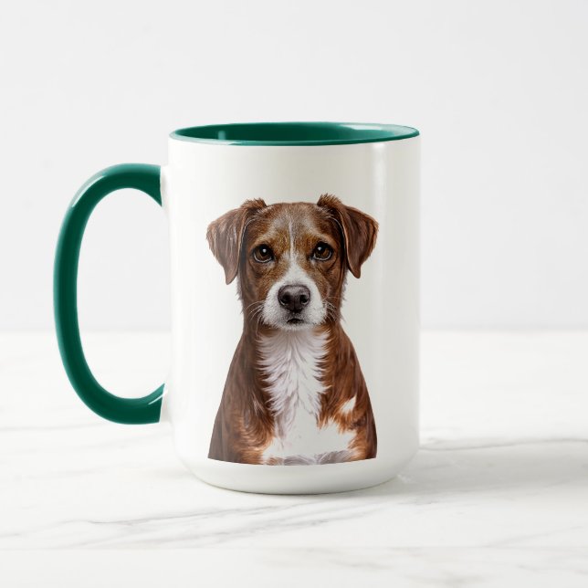  Brun Hundporträtt   Mugg (Vänster)