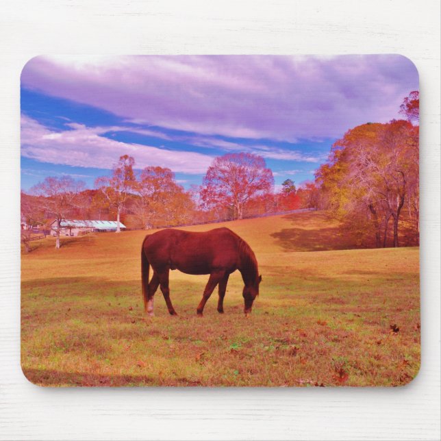 > Brun i en drömmande färgad fält Musmatta (Framsidan)