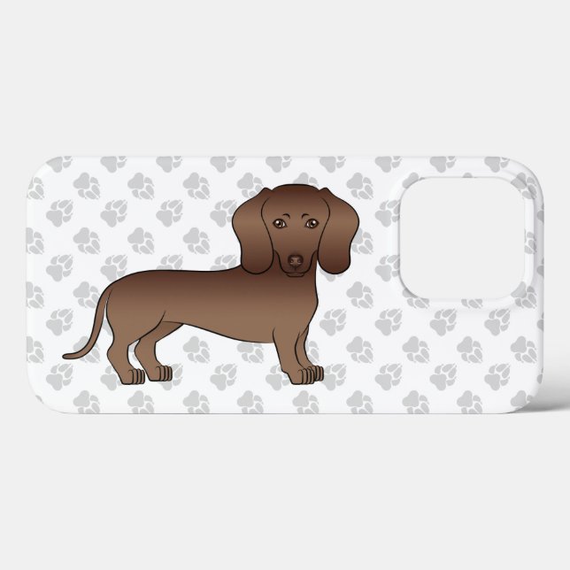 Brun illustration av söt hund med slät päls - Dach (Baksida (horisontell))