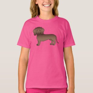 Brun illustration av söt hund med slät päls - Dach T Shirt