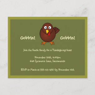 Brun inbjudan till Turkiets Thanksgiving grönt