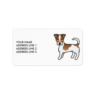 Brun Jack Russell Terrier Hund Med Sträv Päls & Te Adressetikett