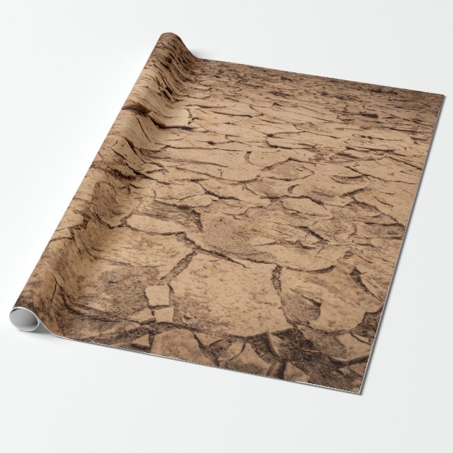 Brun jord presentpapper (Utrullad)