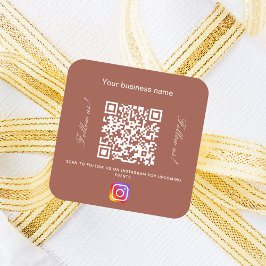 Brun jordmån, namn qr-kodinstagram fyrkantigt klistermärke
