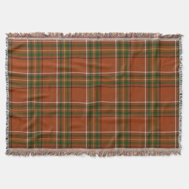 Brun jordnära Plaid Tartan  Filt (Framsidan)