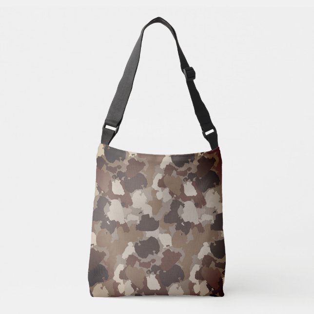 Brun jordton militär camouflage axelväska (Framsida)