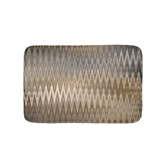 Brun jordtonad vågig mönster badrumsmatta (Framsidan)