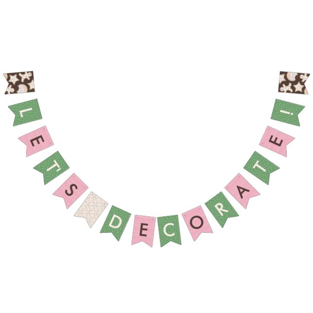Brun julkaka Decorerar Party Banner Vimplar (Alla)