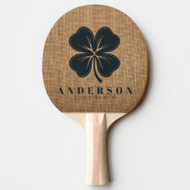 Brun Jutesäck Fyrklöver med Namn Pingisracket