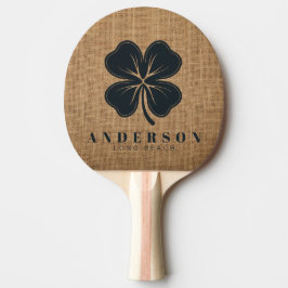 Brun Jutesäck Fyrklöver med Namn Pingisracket