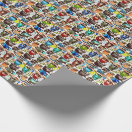 Brun Kaffe koppar Abstrakt Vattenfärg Mönster Presentpapper