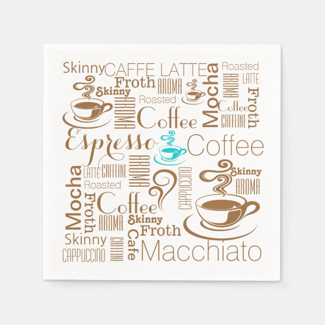 Brun kaffepalm pappersservett (Framsidan)