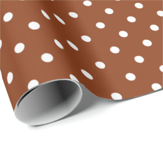 Brun kanel| Vitpolka Punkt Papprare Presentpapper
