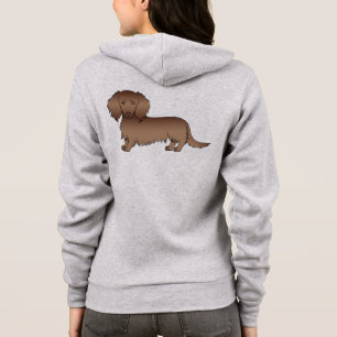 Brun kanelbrun långhårig dachshund seriehund t shirt