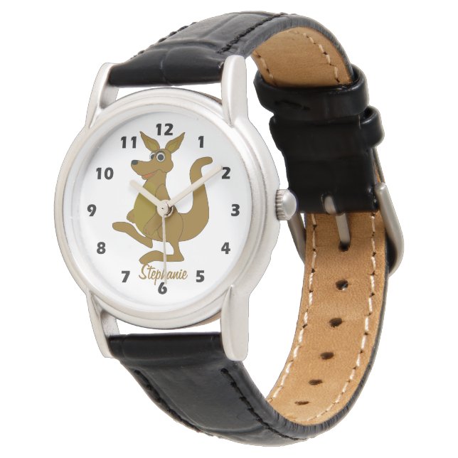 Brun Kangaroo-design Armbandsur (Vinklad)