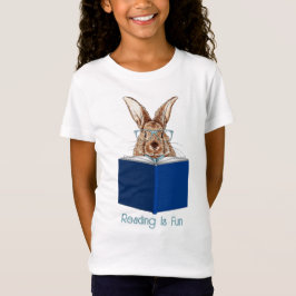 Brun kanin som läser Bok T-Shirt