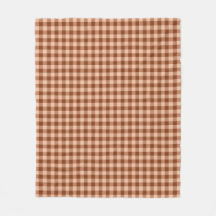 Brun Karomönster Enkel Rustik Gingham Fleecefilt