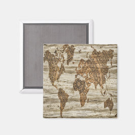 Brun karta i världspressen magnet