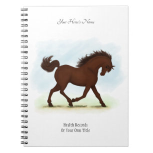 Brun kastanjens Personlig Horse Owners Journal Anteckningsbok