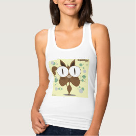 Brun Katt Kvinnor i Slim Fit Racerback-Tanktopet Linne Med Racerback