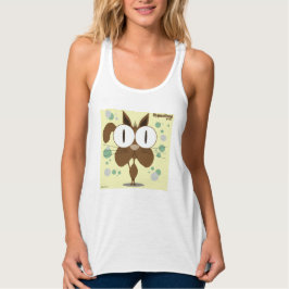 Brun Katt Kvinnor i Slim Fit Racerback-Tanktopet Linne Med Racerback
