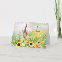 Brun Katt med solroskort Thanksgiving