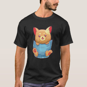 Brun katt sitter i ficka Kitty jamande katter Fa T Shirt