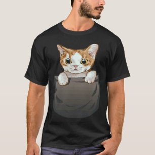 Brun katt sitter i ficka Kitty jamande katters fan T Shirt