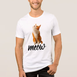 Brun katt som tittar upp T-shirt | Söt katt Unisex
