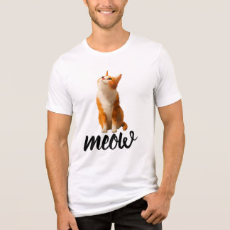 Brun katt som tittar upp T-shirt | Söt katt Unisex
