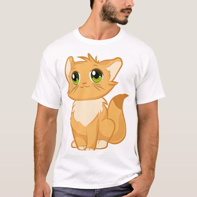 brun katt t shirt (Framsida)