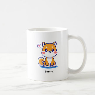 Brun Kawaii Shiba Inu Hund Anpassad Kaffemugg